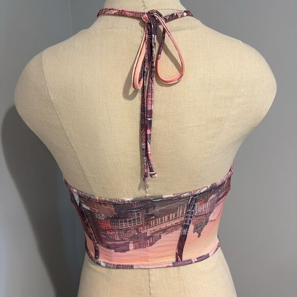 Urban Outfitters Skyline Print Halter Top Size S - Picture 4 of 10